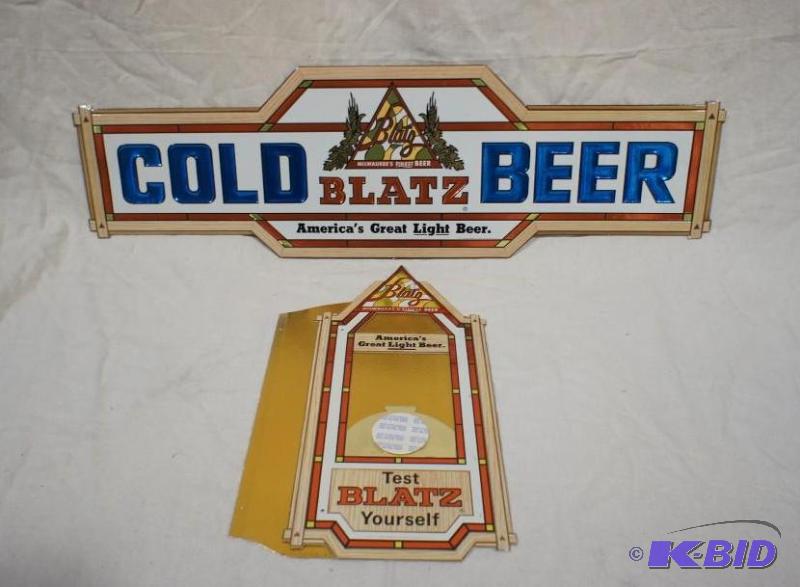 Pair of Blatz Foil Signs. Please see pictures...