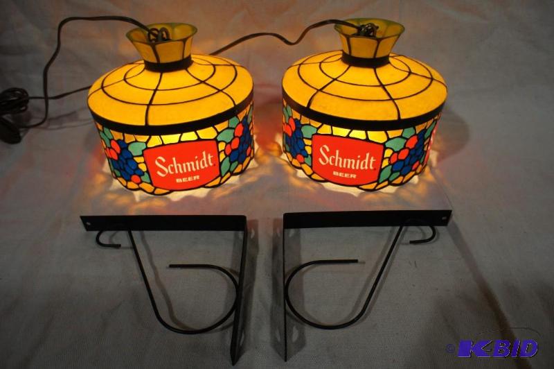 Pair Of Schmidt Beer &quotTiffany&quot Styl...