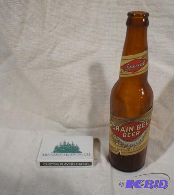 Grain Belt Paper Label Bottle - Plus a deck o...