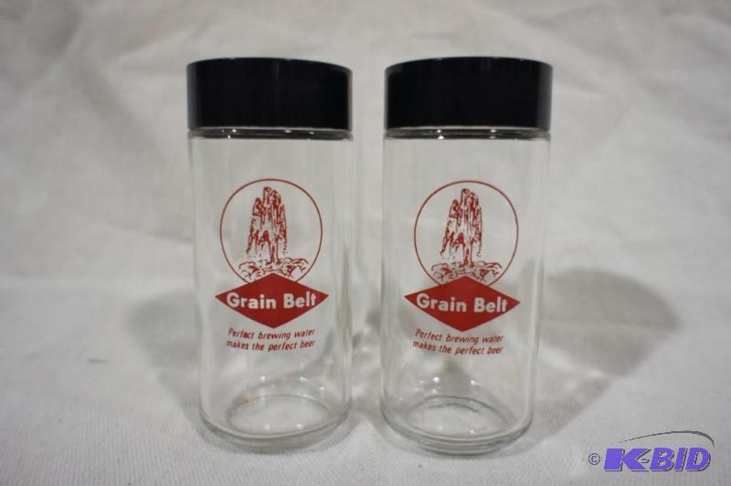 Pair of Grain Belt Salt &amp Pepper Shakers....