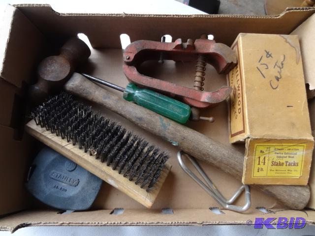 lot 101 image: 34 Stake Tacks. Misc Tools...