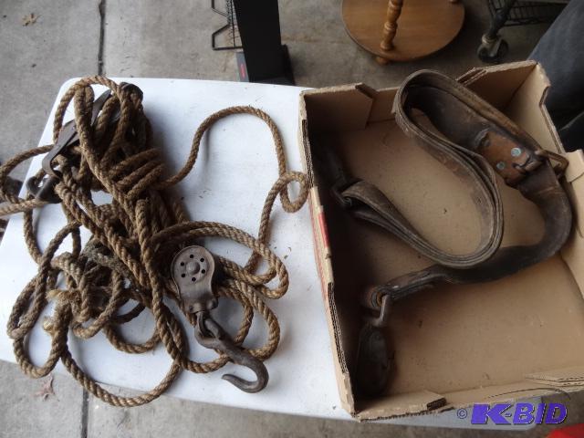 lot 105 image: Block and Tackle. Leather Safety Strap...