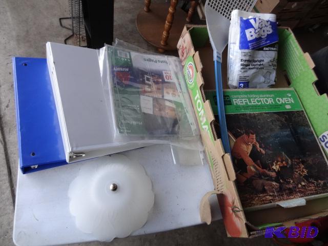 lot 115 image: 3 Ring Binders. Coleman Portable Water Jug...