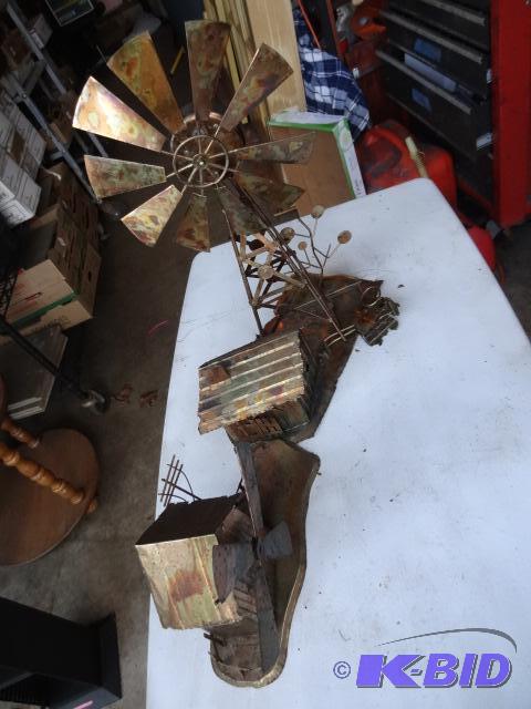 lot 123 image: Misc Metal Art Sculptures, Both Have Music Bo...