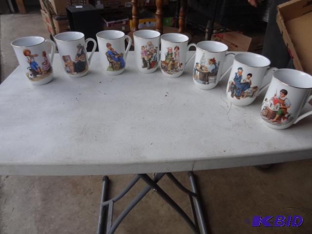 lot 135 image: Norman Rockwell Collector Cups Qty 8...
