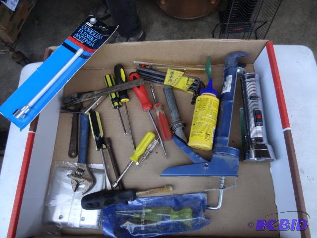 lot 163 image: Box of Misc Tools...