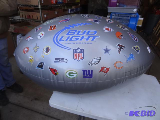 lot 164 image: Bud Light, Blow Up Football. Hangs From The C...
