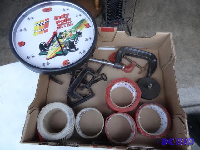 lot 167 image: Indy Pole Clock, Misc tape and C clamps...