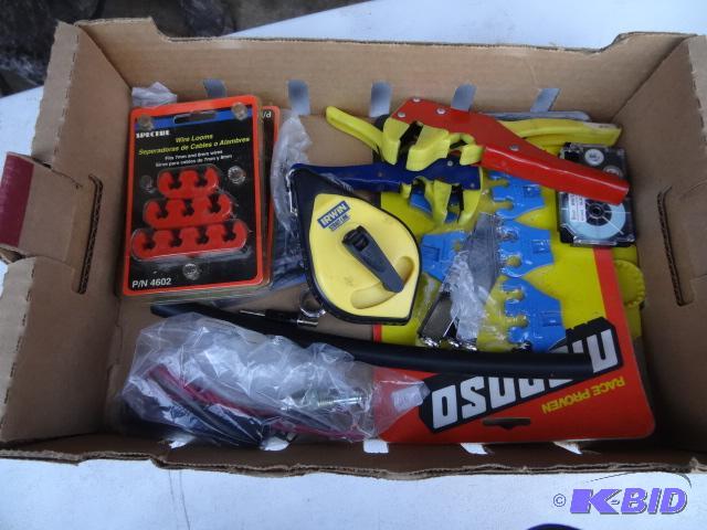 lot 168 image: Wire Strippers, Chalk Line, Spark Plug Wire H...