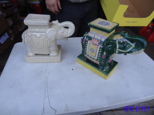 lot 178 image: 2 Ceramic Collectors Elephants...