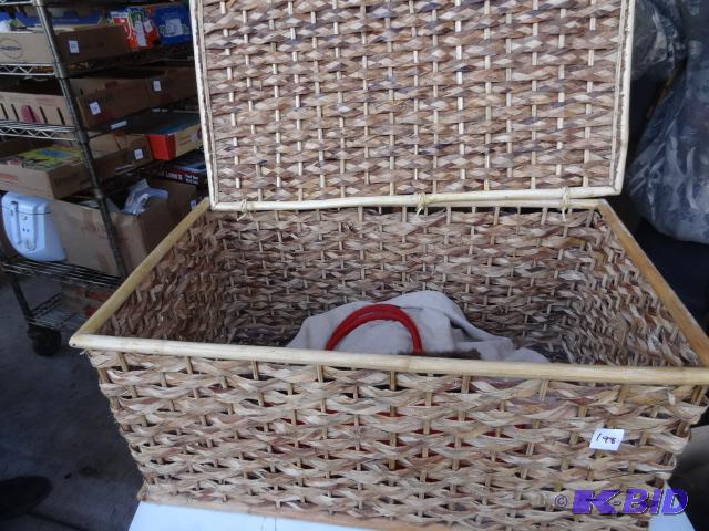 lot 198 image: Wicker Chest 28 X 16 X 12...