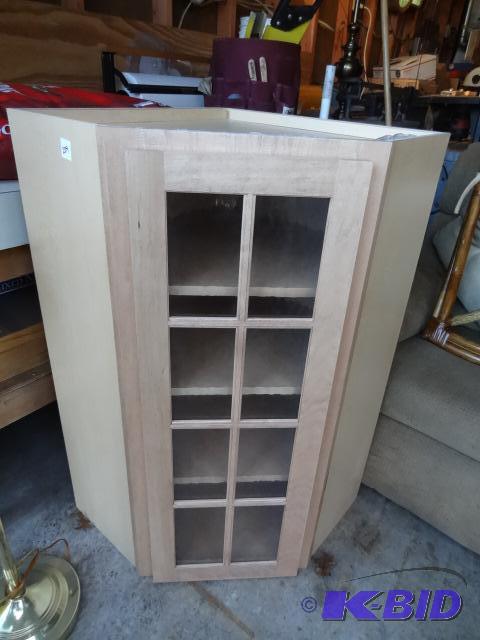 lot 209 image: Wall Hanging Corner Cabinet 24 X 24 X 42...