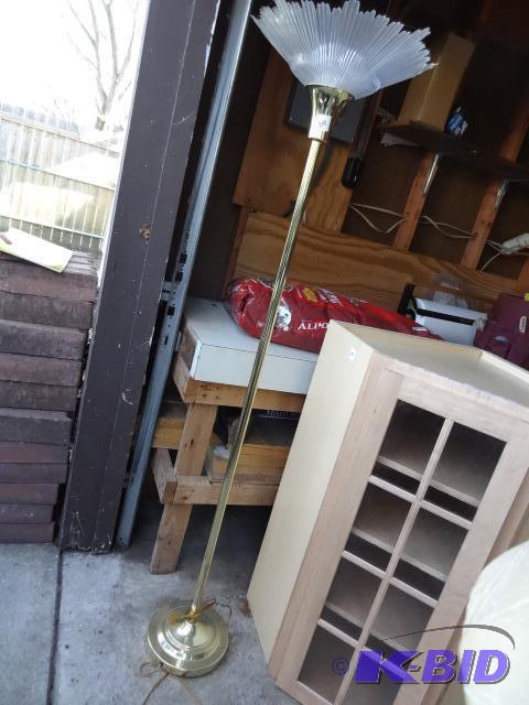 lot 210 image: Brass Finish Floor Lamp...
