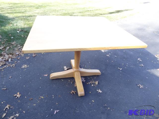 lot 222 image: Oak Base Table with Laminate Top, Small Chip ...