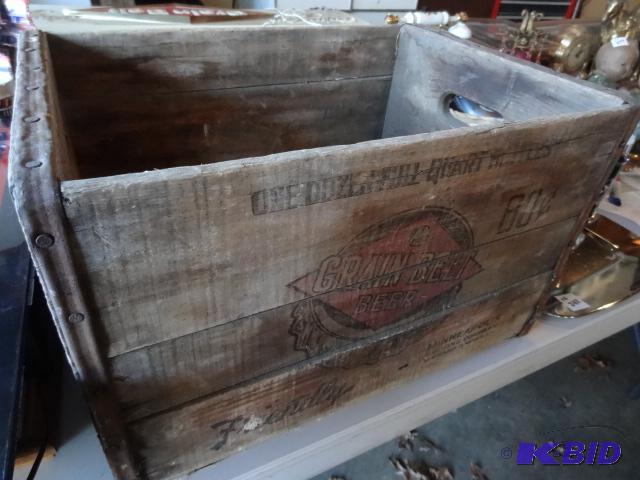lot 240 image: Vintage Wood Grain Belt Beer Crate, Very Nice...