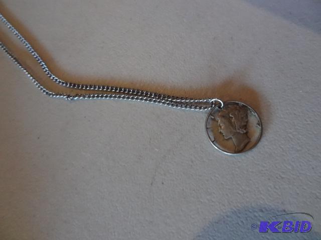 lot 260 image: Mercury Dime Necklace...