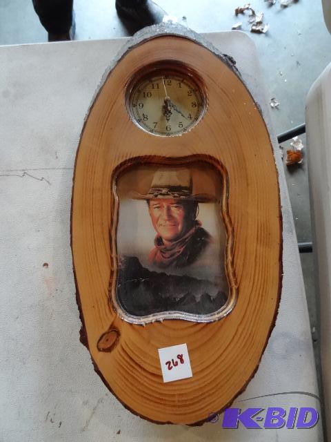 lot 268 image: John Wayne Wall Clock...