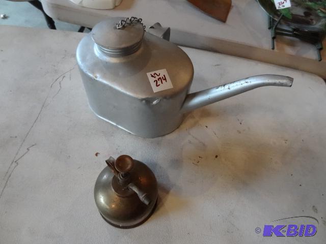 lot 274 image: Eagle Metal Pot Brass Pump Spray can...