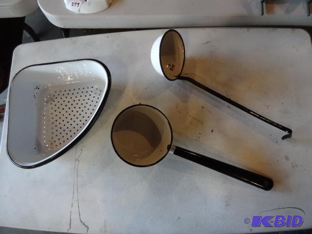 lot 310 image: 2 Ladels, Strainer...