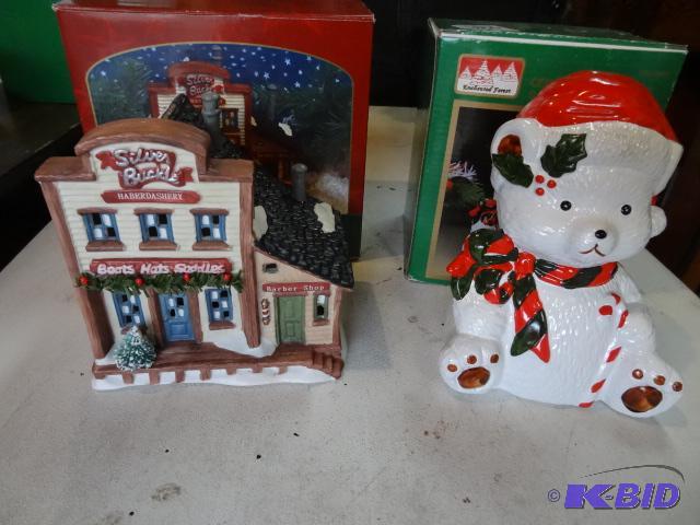 lot 355 image: Ceramic Teddy Bear Bank, Authentic Christmas ...