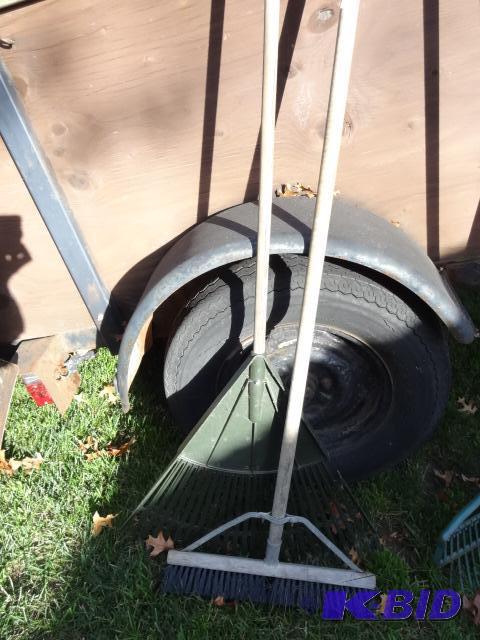 lot 41 image: Push Broom and Lawn Rake...