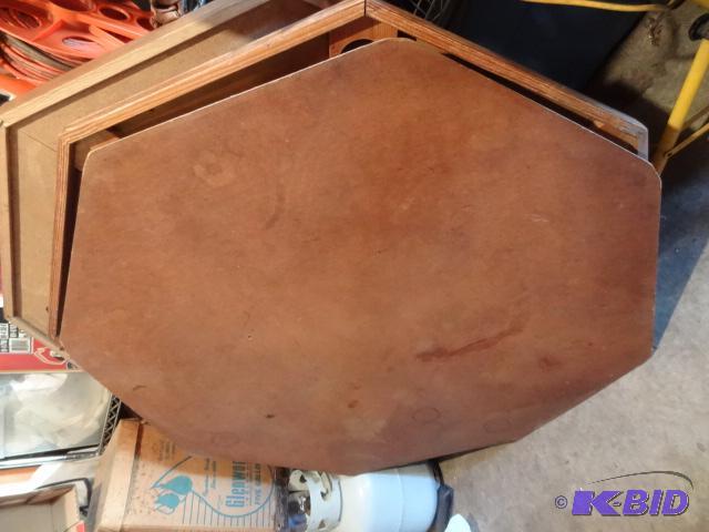 lot 50 image: Fold Up Wood Poker Table with Cover 45 X 45...