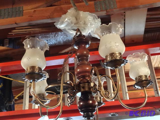 lot 62 image: Vintage Ceiling Light. 5 Bulb...