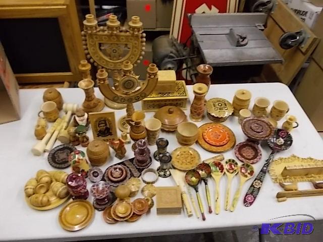 Large Lot Of Hand Crafted Wood Items&nbsp...