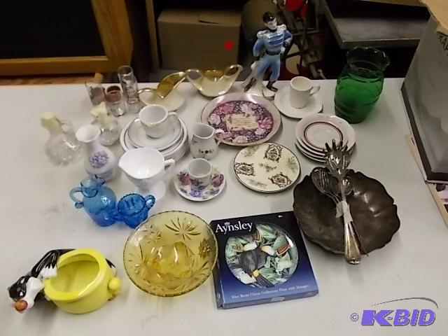 Lot Of Assorted Glassware, Cruets, Tea Cups &...