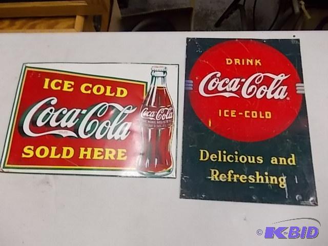 2- Metal Coca Cola Signs 18x12 (From The 80s...