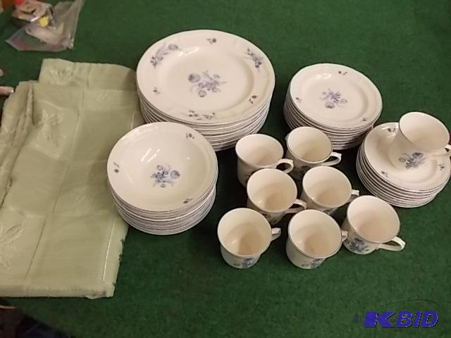 Blue Floral Stoneware Service For 8...