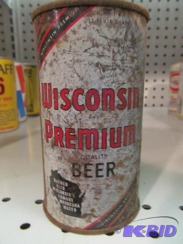 lot 21 image: Wisconsin Premium Beer 12oz Flat Top Beer Can