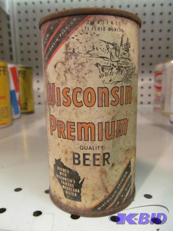 lot 22 image: Wisconsin Premium Beer 12oz Flat Top Beer Can