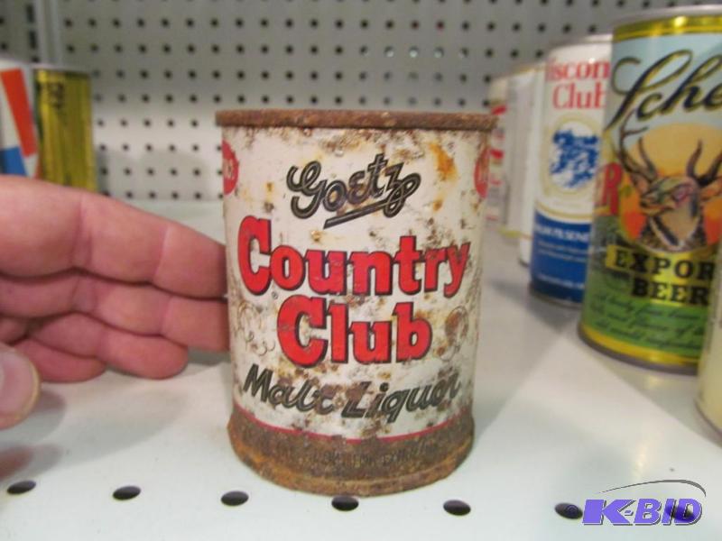 lot 24 image: Goetz ountry Club Malt Liquor 8oz Flat Top Beer Can