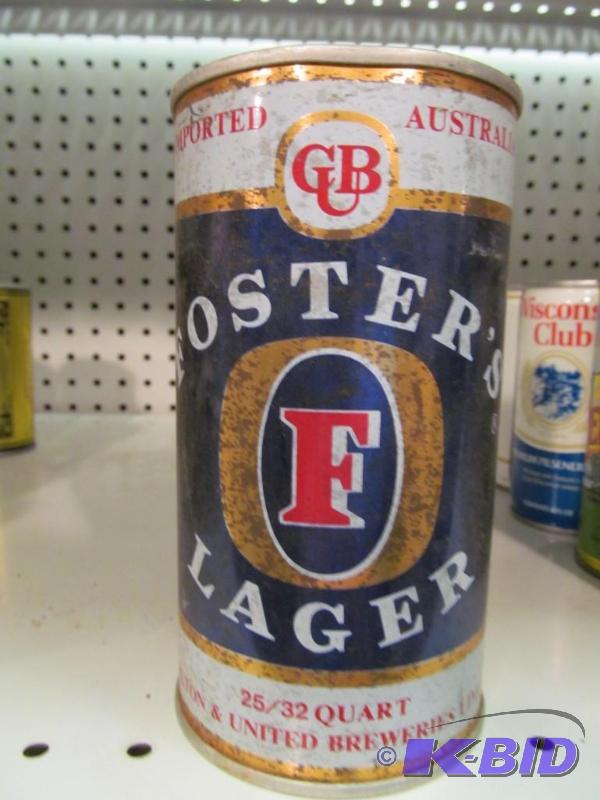 lot 31 image: Fosters Lager Beer 2532 Quart Flat Top Beer Can