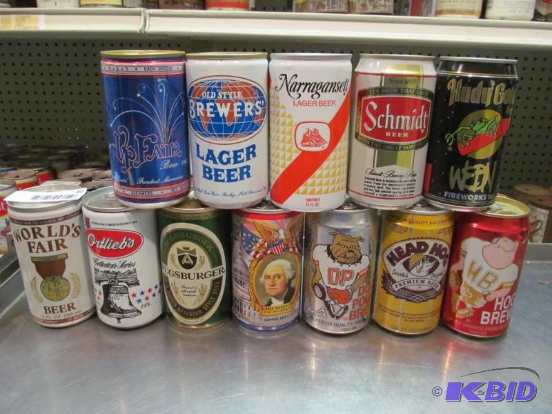 lot 40 image: Lot of 12 Bottom Opened Collector Beer Cans