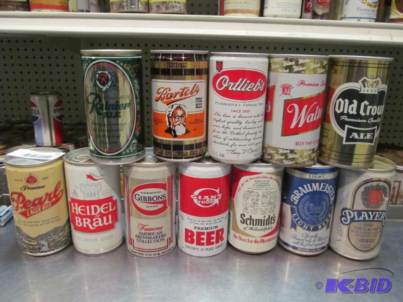 lot 50 image: Lot of 12 Bottom Opened Collector Beer Cans