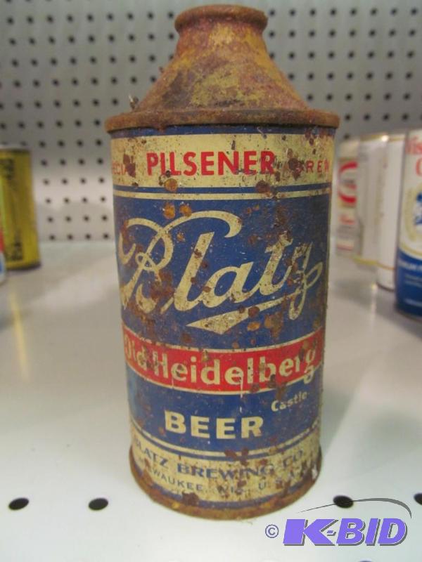 lot 6 image: Blatz Old Heidelberg Castle Beer 12oz Cone Top Beer Can