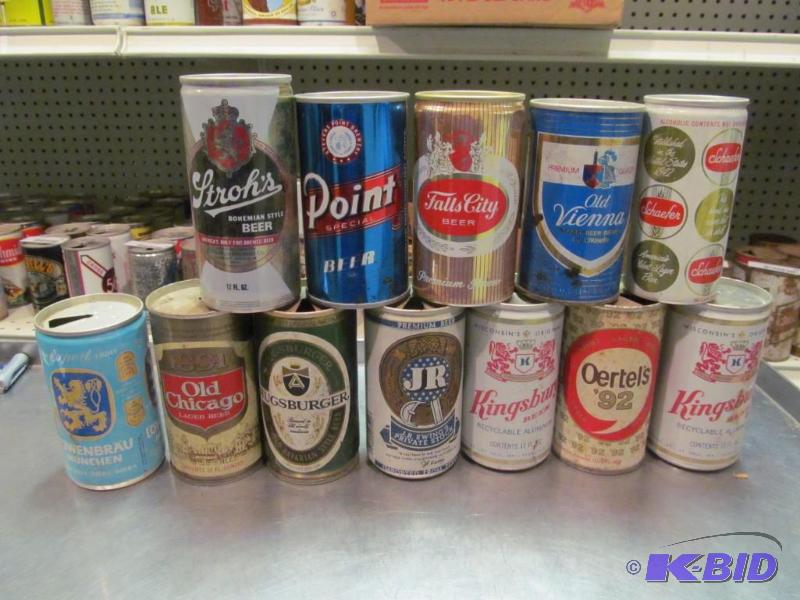 lot 67 image: Lot of 12 Top Opened Collector Beer Cans