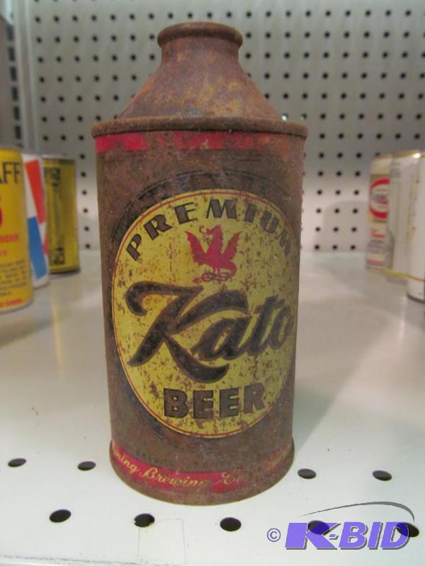 lot 7 image: Kato Premium Beer 12oz Cone Top Beer Can