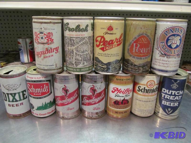 lot 71 image: Lot of 12 Top Opened Collector Beer Cans