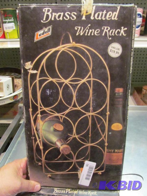 lot 90 image: New Brass Plated Wine Rack