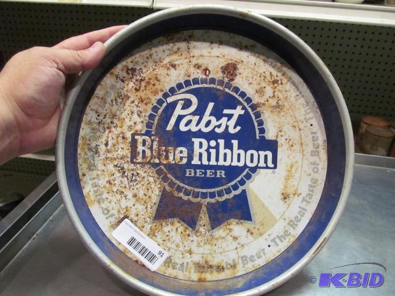 lot 91 image: 1984 Pabst Blue Ribbon Beer Serving Tray