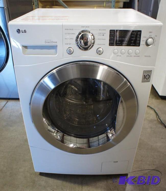 lot 10 image: LG Electric Washer  Dryer Model # (WM3455HW)...