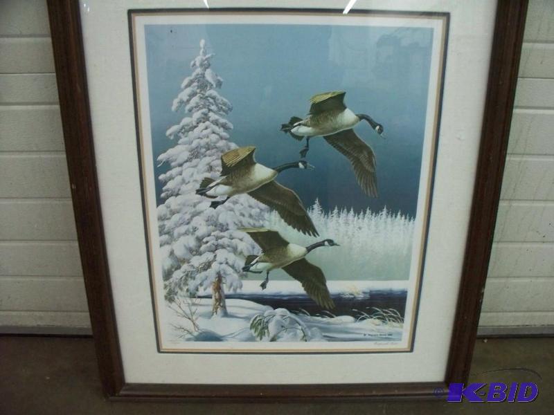 lot 37 image: 29x34 Goose picture By Maynard Reece...