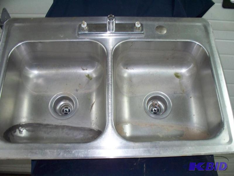 lot 88 image: Double tub stainless steel sink...