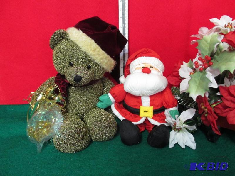 Adorable Shimmer Bear by Russ and Soft as Ever Santa (safe for babies)