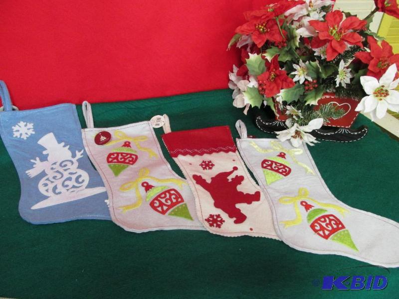 4 Very Pretty Christmas Stockings -- NEW