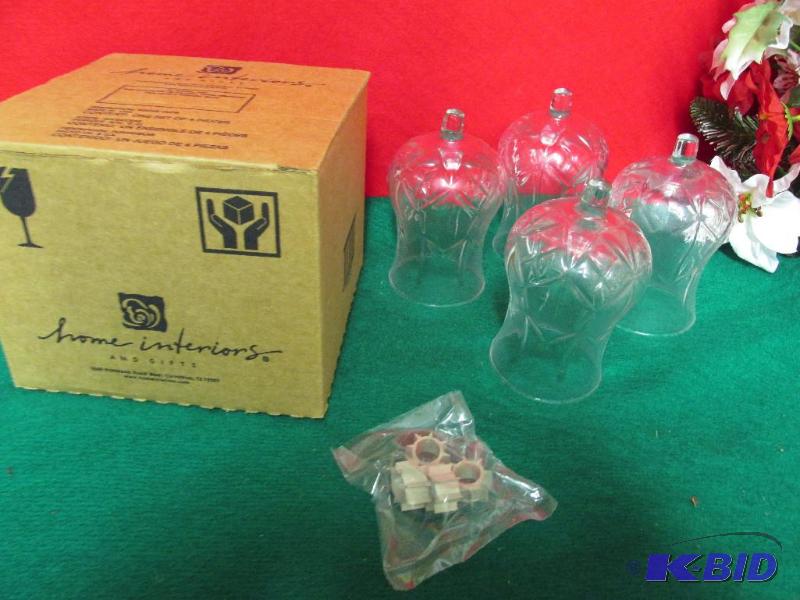 Home Interiors - 4 Brand New (Crystal Glass) Candle Holders