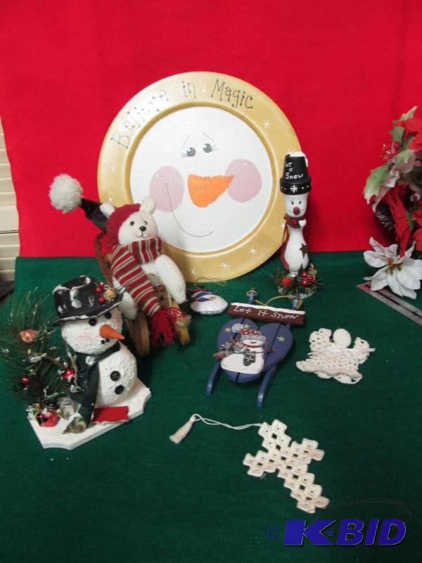 Large Lot of Christmas Decor including a Beautiful Hardanger Cross